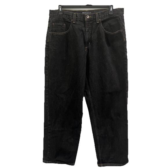 VINTAGE Anchor Blue Men Jeans 36x32 Black Wide Leg Baggy Skater Y2K - Picture 1 of 8